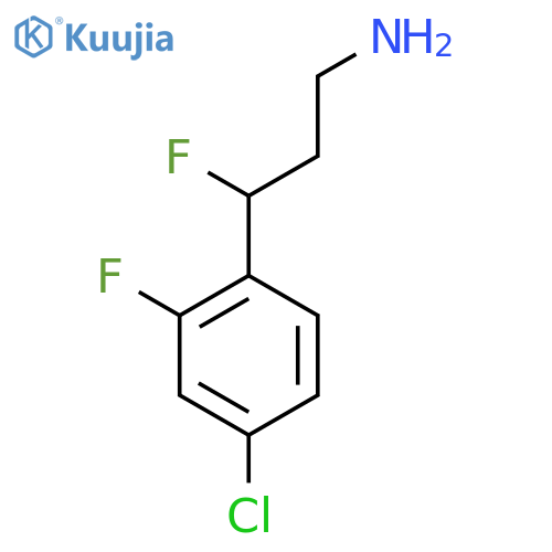 3-(4-chloro-2-fluorophenyl)-3-fluoropropan-1-amine structure
