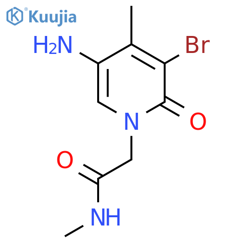 2-(5-amino-3-bromo-4-methyl-2-oxo-1,2-dihydropyridin-1-yl)-N-methylacetamide structure