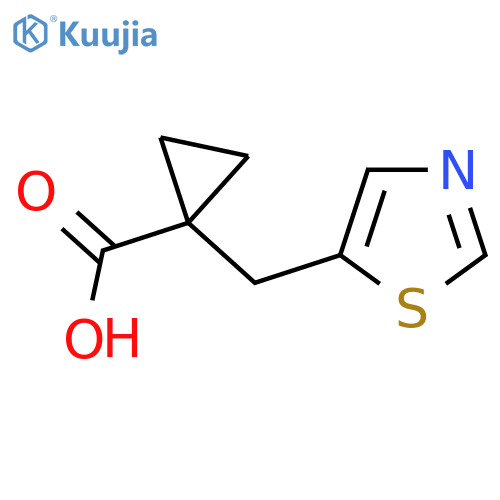 1-(1,3-thiazol-5-yl)methylcyclopropane-1-carboxylic acid structure
