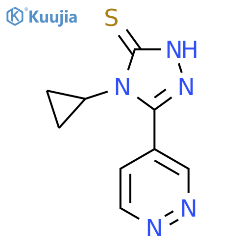 4-cyclopropyl-5-(pyridazin-4-yl)-4H-1,2,4-triazole-3-thiol structure
