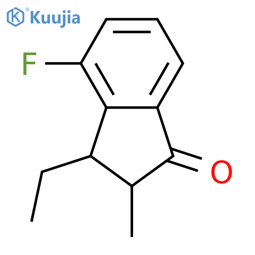 1H-Inden-1-one, 3-ethyl-4-fluoro-2,3-dihydro-2-methyl- structure