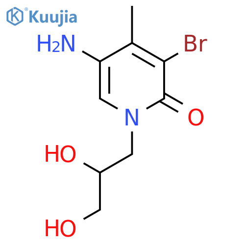 5-amino-3-bromo-1-(2,3-dihydroxypropyl)-4-methyl-1,2-dihydropyridin-2-one structure