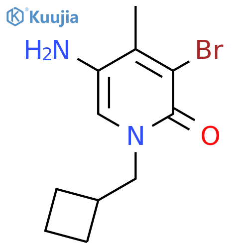 5-amino-3-bromo-1-(cyclobutylmethyl)-4-methyl-1,2-dihydropyridin-2-one structure