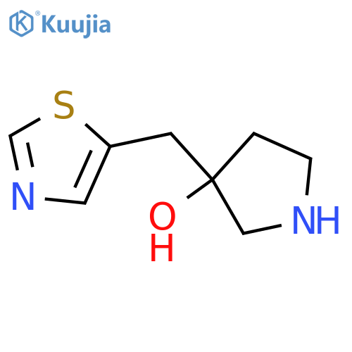 3-(1,3-thiazol-5-yl)methylpyrrolidin-3-ol structure