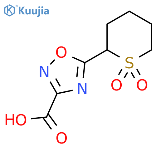 5-(1,1-dioxo-1lambda6-thian-2-yl)-1,2,4-oxadiazole-3-carboxylic acid structure