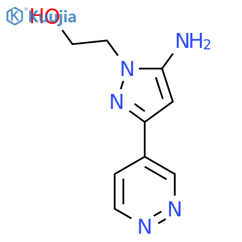 2-5-amino-3-(pyridazin-4-yl)-1H-pyrazol-1-ylethan-1-ol structure
