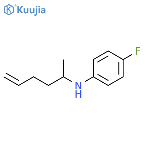 4-fluoro-N-(hex-5-en-2-yl)aniline structure