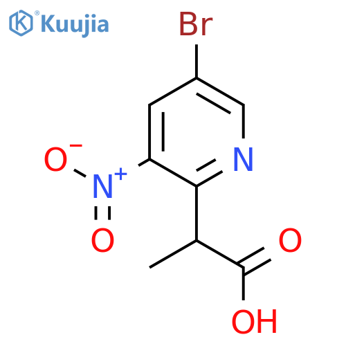2-(5-bromo-3-nitropyridin-2-yl)propanoic acid structure