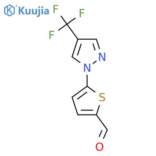 5-4-(trifluoromethyl)-1H-pyrazol-1-ylthiophene-2-carbaldehyde structure