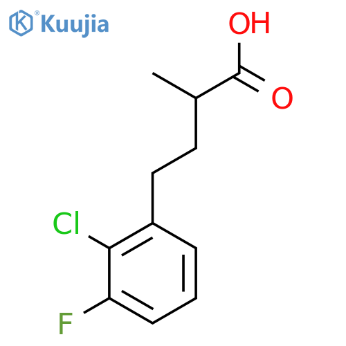 4-(2-chloro-3-fluorophenyl)-2-methylbutanoic acid structure