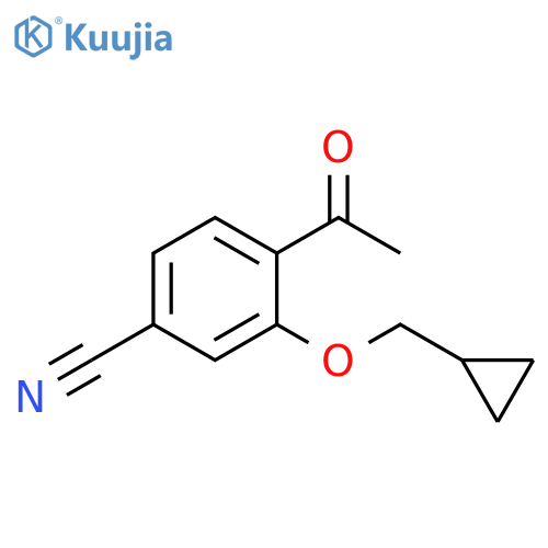 4-acetyl-3-(cyclopropylmethoxy)benzonitrile structure