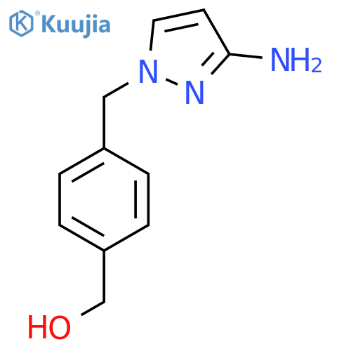 {4-[(3-amino-1H-pyrazol-1-yl)methyl]phenyl}methanol structure