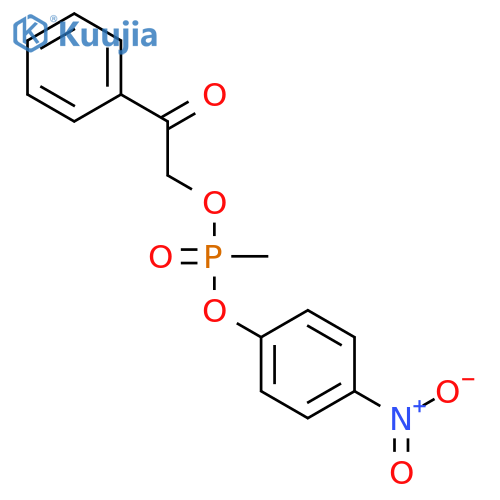Phosphonic acid, methyl-, 4-nitrophenyl 2-oxo-2-phenylethyl ester, (-)- structure
