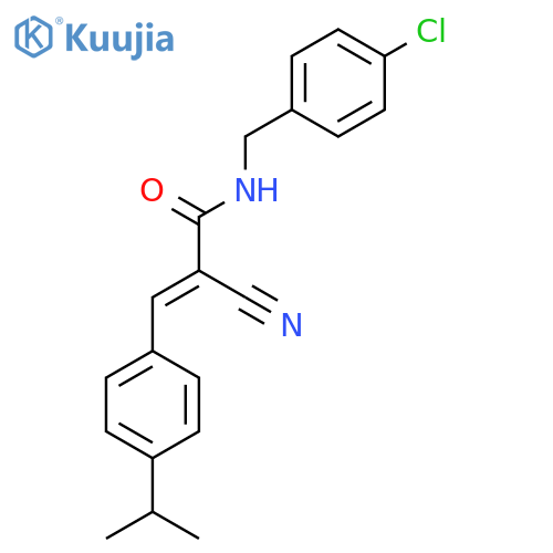 N-[(4-chlorophenyl)methyl]-2-cyano-3-[4-(propan-2-yl)phenyl]prop-2-enamide structure