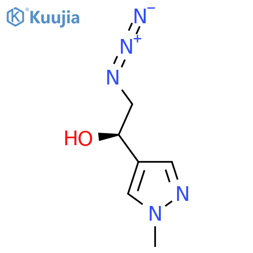(1R)-2-azido-1-(1-methyl-1H-pyrazol-4-yl)ethan-1-ol structure