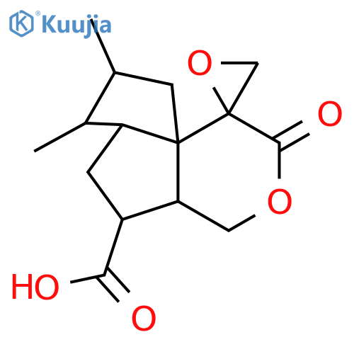 Spiro[oxirane-2,1'(2'H)-pentaleno[1,6a-c]pyran]-5'-carboxylicacid, octahydro-7',8'-dimethyl-2'-oxo-, [1'R-(1'a,4'aa,5'a,6'ab,7'a,8'b,9'aR*)]- (9CI) structure