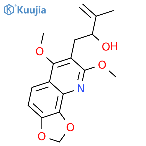 1,3-Dioxolo[4,5-h]quinoline-7-ethanol, 6,8-dimethoxy-α-(1-methylethenyl)-, (αR)- structure