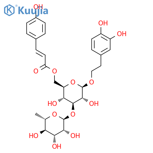 b-D-Glucopyranoside,2-(3,4-dihydroxyphenyl)ethyl 3-O-(6-deoxy-a-L-mannopyranosyl)-,6-[(2E)-3-(4-hydroxyphenyl)-2-propenoate] (9CI) structure