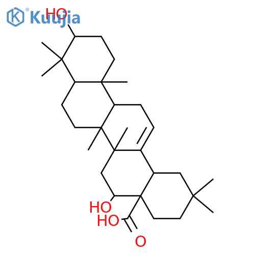 Olean-12-en-28-oic acid, 3-[[O-α-L-arabinopyranosyl-(1→2)-O-α-L-arabinopyranosyl-(1→6)-2-(acetylamino)-2-deoxy-β-D-glucopyranosyl]oxy]-16-hydroxy-, O-β-D-glucopyranosyl-(1→3)-O-[O-β-D-xylopyranosyl-(1→3)-β-D-xylopyranosyl-(1→4)]-O-6-deoxy-α-L-mannopyranosyl-(1→2)-6-O-[(2E,6S)-6-[[2-O-[(2E,6S)-2,6-di... structure