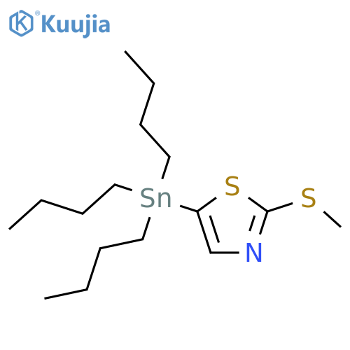 2-(Methylthio)-5-(tributylstannyl)thiazole structure