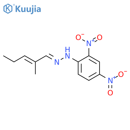 2-Pentenal, 2-methyl-,2-(2,4-dinitrophenyl)hydrazone structure