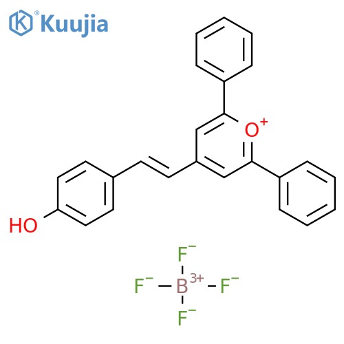 4-(1E)-2-(4-hydroxyphenyl)ethenyl-2,6-diphenyl-2H-pyran-2-ylium; tetrafluoroboranuide structure