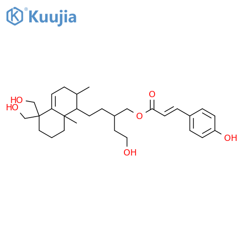 2-Propenoic acid,3-(4-hydroxyphenyl)-,2-(2-hydroxyethyl)-4-[1,2,3,5,6,7,8,8a-octahydro-5,5-bis(hydroxymethyl)-2,8a-dimethyl-1-naphthalenyl]butylester (9CI) structure