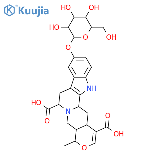 5-Carboxytetrahydroalstonine; 10-β-D-Glucopyranosyloxy, parent acid structure