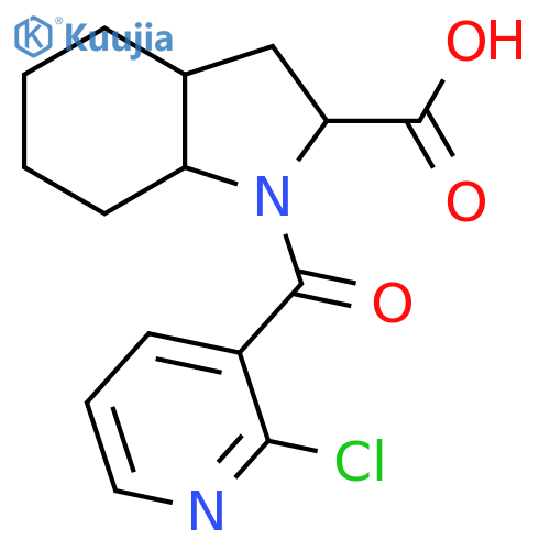 1-(2-chloropyridine-3-carbonyl)-octahydro-1H-indole-2-carboxylic acid structure