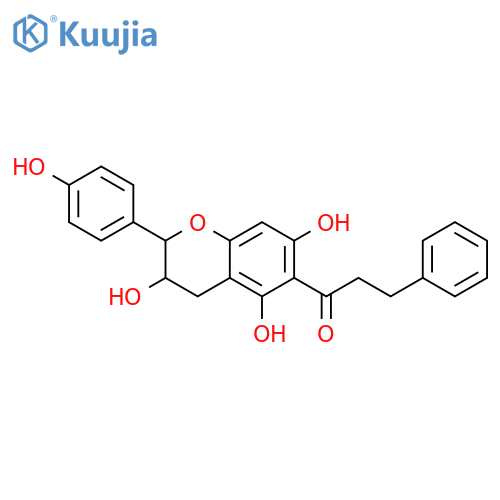 3,4',5,7-Tetrahydroxy-6-(3-phenylpropanoyl)flavan; (2S,3R)-form structure