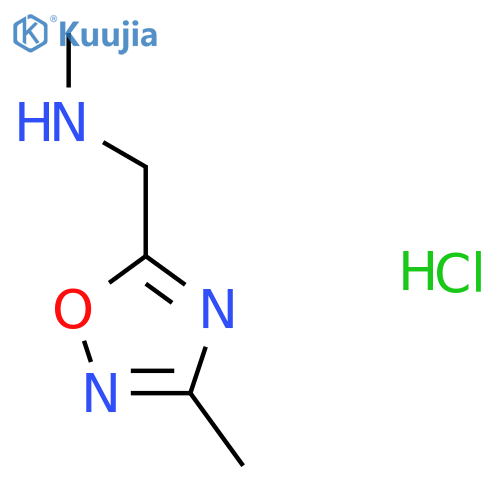methyl[(3-methyl-1,2,4-oxadiazol-5-yl)methyl]amine hydrochloride structure