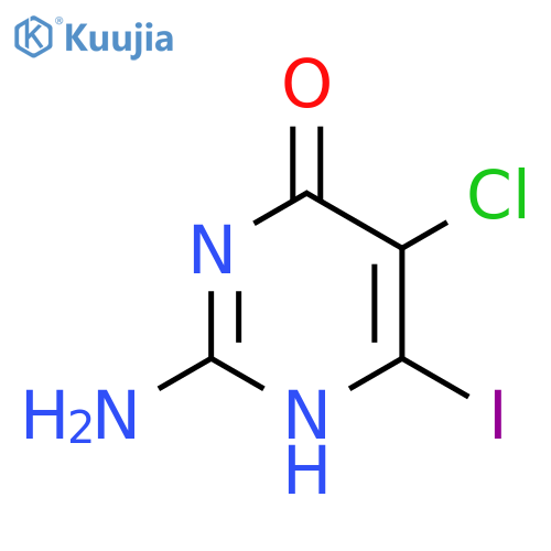 2-amino-5-chloro-6-iodo-3,4-dihydropyrimidin-4-one structure