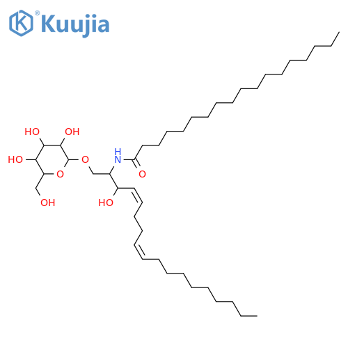 2-Amino-4,8-octadecadiene-1,3-diol; (2S,3R,4E,8E)-form, N-Octadecanoyl, 1-O-β-D-glucopyranoside structure