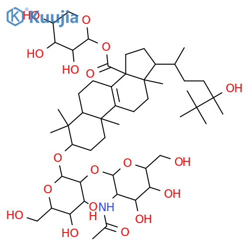 Lanost-8-en-30-oicacid, 3-[[2-O-[2-(acetylamino)-2-deoxy-b-D-glucopyranosyl]-b-D-galactopyranosyl]oxy]-24-hydroxy-24,25-dimethyl-, b-D-xylopyranosyl ester, (3b)- (9CI) structure