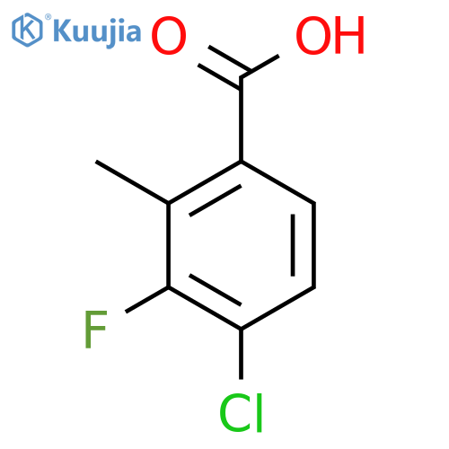 4-Chloro-3-fluoro-2-methylbenzoic acid structure