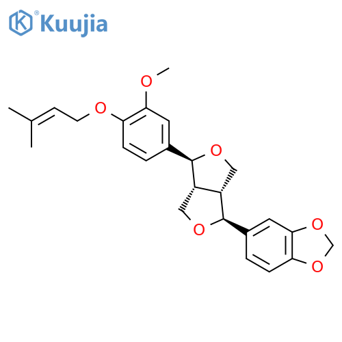 1,3-Benzodioxole,5-[(1S,3aR,4S,6aR)-tetrahydro-4-[3-methoxy-4-[(3-methyl-2-butenyl)oxy]phenyl]-1H,3H-furo[3,4-c]furan-1-yl]- structure