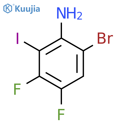 6-Bromo-3,4-difluoro-2-iodoaniline structure