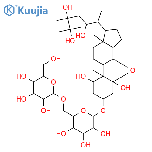 Ergostane-1,5,22,24,25-pentol, 6,7-epoxy-3-[(6-O-β-D-glucopyranosyl-β-D-glucopyranosyl)oxy]-, (1α,3β,5α,6α,7α,22R)- structure