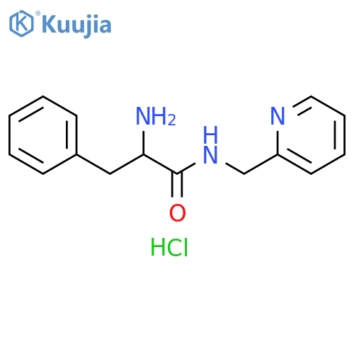Benzenepropanamide, α-amino-N-(2-pyridinylmethyl)-, hydrochloride (1:2) structure