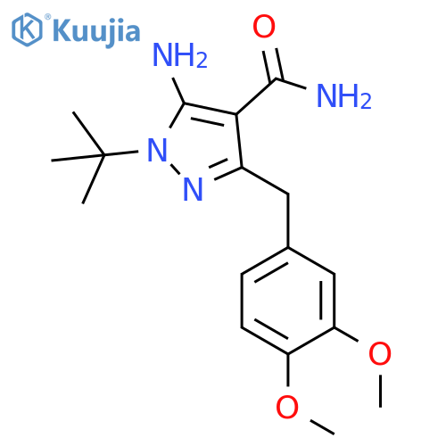 1H-Pyrazole-4-carboxamide,5-amino-3-[(3,4-dimethoxyphenyl)methyl]-1-(1,1-dimethylethyl)- structure