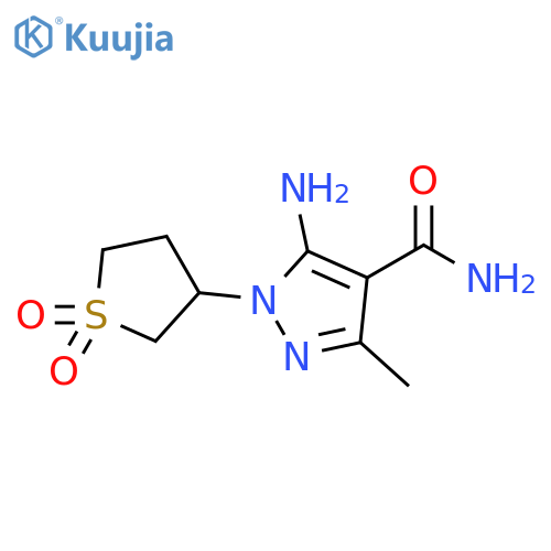 1H-Pyrazole-4-carboxamide,5-amino-3-methyl-1-(tetrahydro-1,1-dioxido-3-thienyl)- structure
