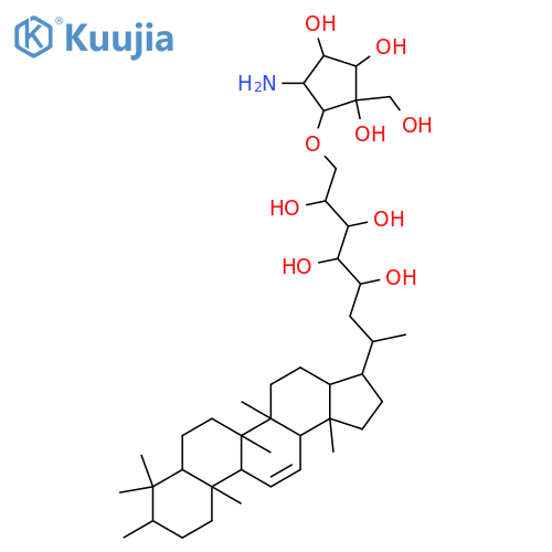 3-Methyl-29-(1,2,3,4,5-pentahydroxypentyl)-11-hopene; (3β,31ξ,32ξ,33ξ,34ξ)-form, 35-O-[5R-Amino-2R,3S,4R-trihydroxy-2-(hydroxymethyl)-1S-cyclopentyl] ether structure