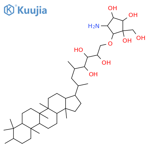 3,31-Dimethyl-11-bacteriohopene-32,33,34,35-tetrol; (3β,31ξ,32ξ,33ξ,34ξ)-form, 11,12-Dihydro, 35-O-(5-amino-2,3,4-trihydroxy-2-(hydroxymethyl)cyclopentyl)ether structure