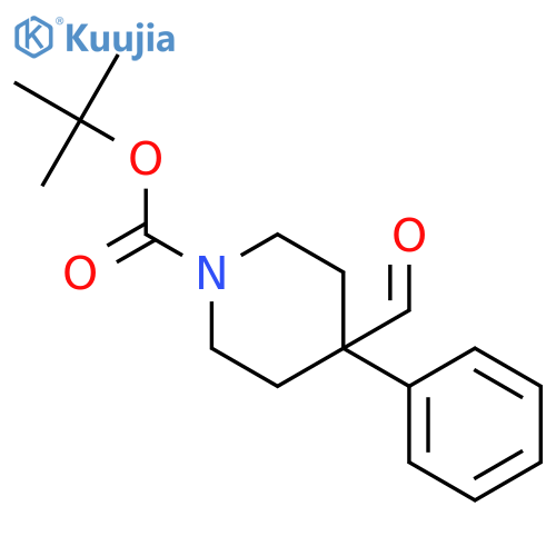1-Piperidinecarboxylic acid, 4-formyl-4-phenyl-, 1,1-dimethylethyl ester structure