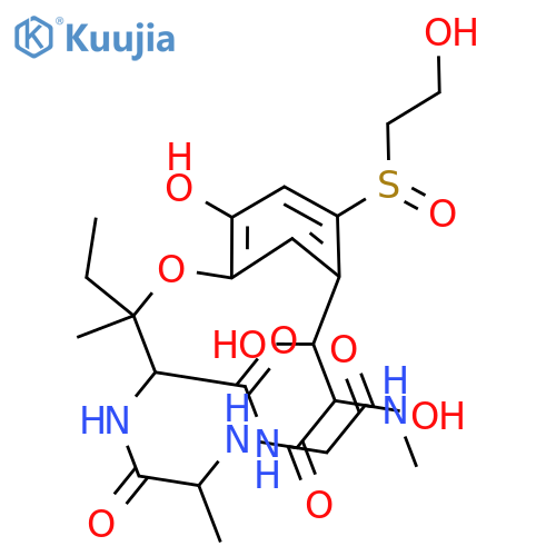 Glycine, (bR)-b,5-dihydroxy-2-[(R)-(2-hydroxyethyl)sulfinyl]-N-methyl-L-tyrosyl-L-valyl-3-hydroxy-L-isoleucyl-,cyclic (15&reg;3)-ether (9CI) structure