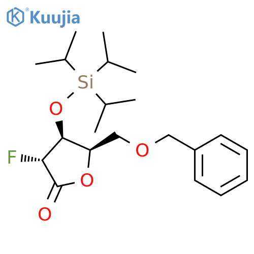 (3R,4S,5R)-5-(benzyloxymethyl)-3-fluoro-4-triisopropylsilyloxy-tetrahydrofuran-2-one structure