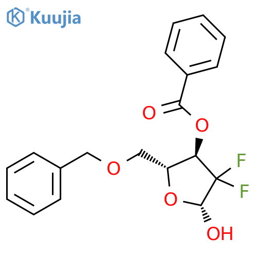 [(2R,3R,5R)-2-(benzyloxymethyl)-4,4-difluoro-5-hydroxy-tetrahydrofuran-3-yl] benzoate structure