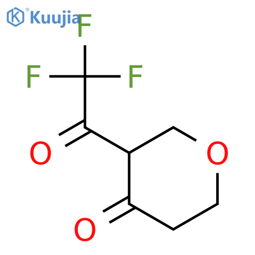 3-(trifluoroacetyl)oxan-4-one structure