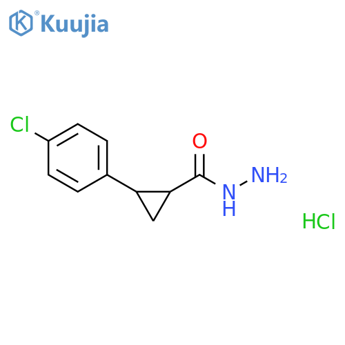 2-(4-chlorophenyl)cyclopropane-1-carbohydrazide hydrochloride structure