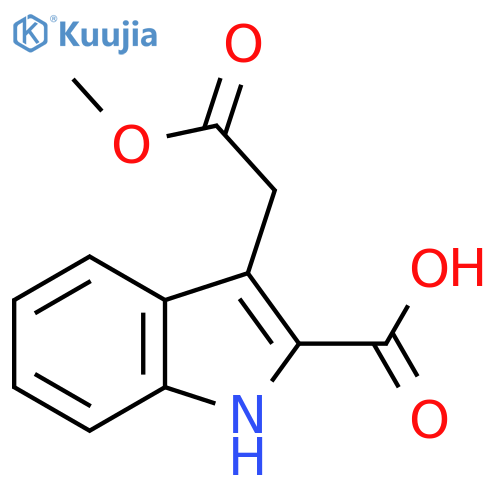 3-(2-methoxy-2-oxoethyl)-1H-indole-2-carboxylic acid structure